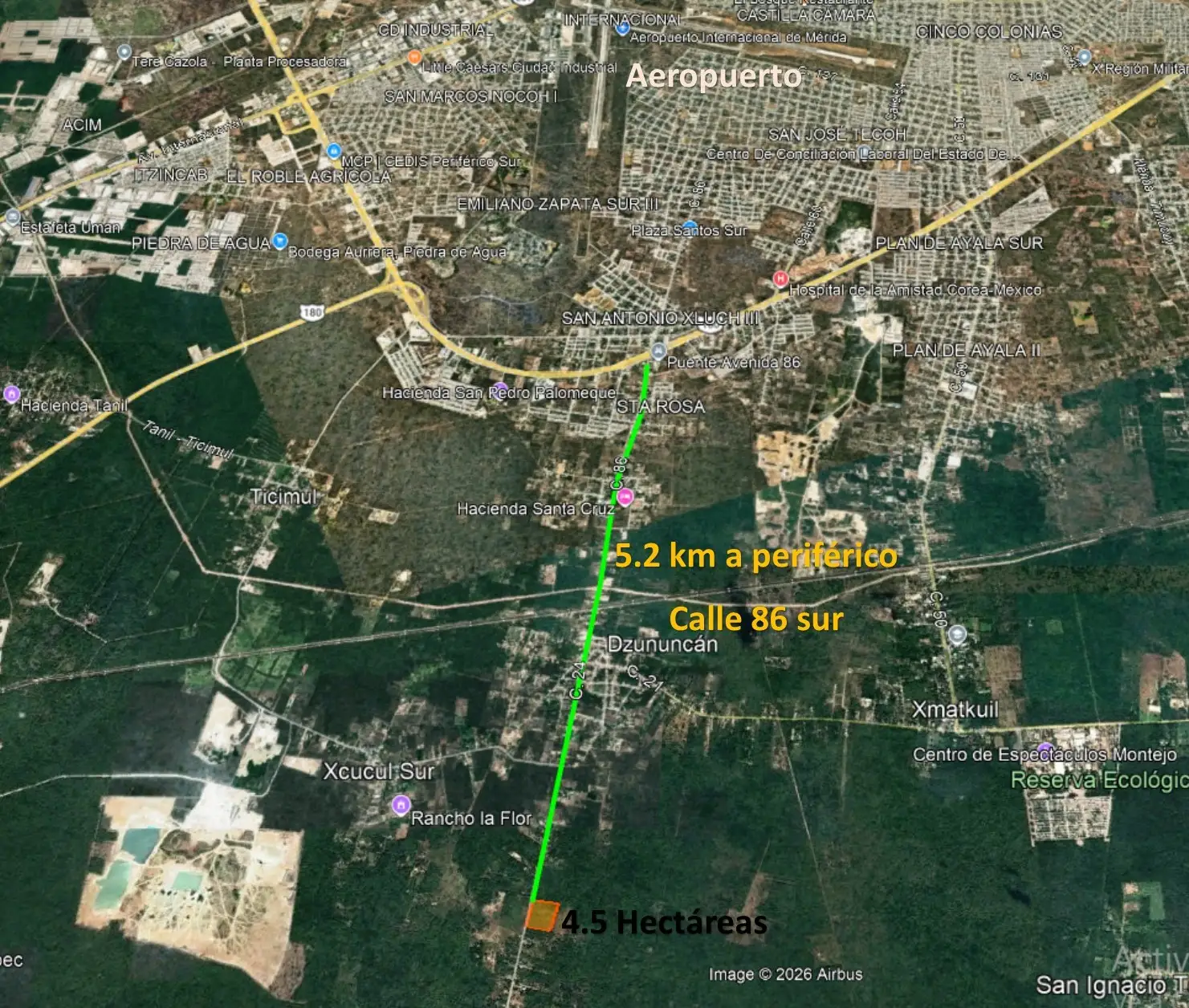 Segunda vista del terreno en Dzununcán